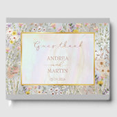 ワイルドフラワー素朴パステル庭園の結婚式 ゲストブック (正面)