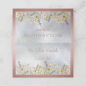 ワイルドフラワー素朴パステル庭園の結婚式 プレイスカード (外部開封)