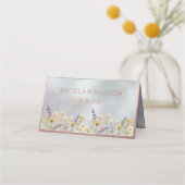 ワイルドフラワー素朴パステル庭園の結婚式 プレイスカード (裏面)