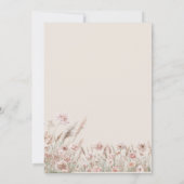 ワイルドフラワー素朴パンパスグラスブライダルシャワー 招待状 (裏面)