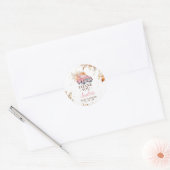 ワイルドフラワー素朴ピンクカボチャのトラック赤ちゃんシャワー ラウンドシール (封筒)