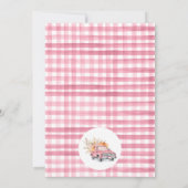 ワイルドフラワー素朴ピンクカボチャのトラック赤ちゃんシャワー 招待状 (裏面)