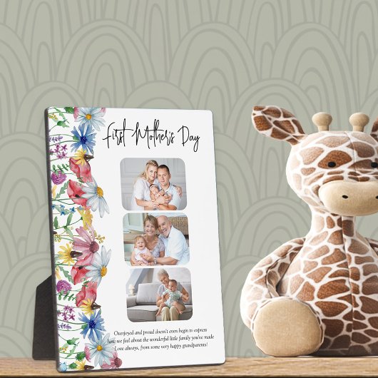 ワイルドフラワー素朴ファースト・マザー・デイ3写真 フォトプラーク