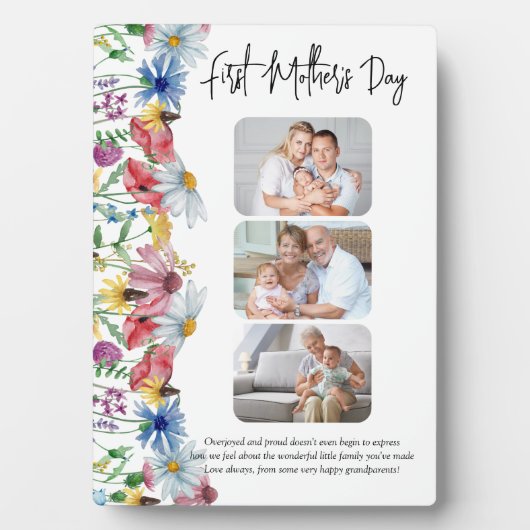 ワイルドフラワー素朴ファースト・マザー・デイ3写真 フォトプラーク (正面)