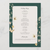 ワイルドフラワー素朴フレームエメラルドグリーン結婚ズ プログラム (裏面)