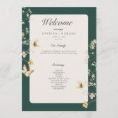 ワイルドフラワー素朴フレームエメラルドグリーン結婚ズ プログラム (正面)