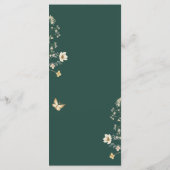 ワイルドフラワー素朴フレームエメラルドグリーン結婚ズ メニュー (裏面)