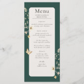 ワイルドフラワー素朴フレームエメラルドグリーン結婚ズ メニュー (正面)