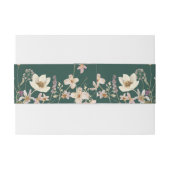 ワイルドフラワー素朴フレームエメラルドグリーン結婚ズ 招待状ベリーバンド (裏面例)