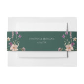 ワイルドフラワー素朴フレームエメラルドグリーン結婚ズ 招待状ベリーバンド (正面例)