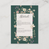 ワイルドフラワー素朴フレームエメラルドグリーン詳細 エンクロージャーカード (正面)