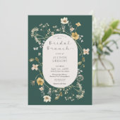 ワイルドフラワー素朴フレームグリーンブライダルブランチ 招待状 (スタンド正面)