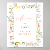 ワイルドフラワー素朴フレームブライダルシャワーへようこそ ポスター (正面)