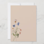 ワイルドフラワー素朴フレーム赤面ピンク 招待状 (裏面)