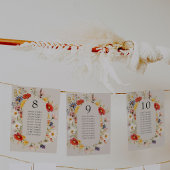 ワイルドフラワー素朴フローラの結婚テーブルプランのカード 招待状