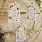 ワイルドフラワー素朴フローラの結婚テーブルプランのカード 招待状