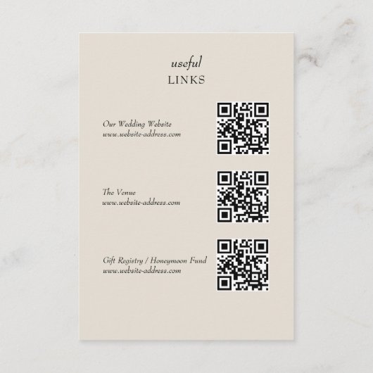 ワイルドフラワー素朴フローラの結婚詳細QRコード エンクロージャーカード (裏面)