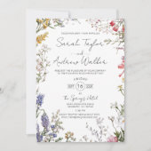ワイルドフラワー素朴フローラウェディングレセプション 招待状 (正面)