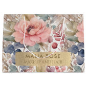 ワイルドフラワー素朴フローラウォーターカラーメイクアップアーティスト ラージペーパーバッグ (正面)