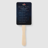 ワイルドフラワー素朴フローラネイビー結婚のタイムライン ハンドファン (裏面)