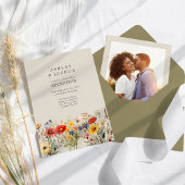 ワイルドフラワー素朴フローラフォトウェディングレセプション 招待状