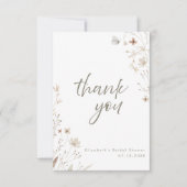 ワイルドフラワー素朴フローラブライダルシャワー サンキューカード (正面)