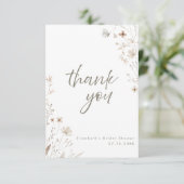 ワイルドフラワー素朴フローラブライダルシャワー サンキューカード (スタンド正面)