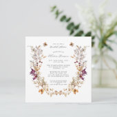 ワイルドフラワー素朴フローラブライダルシャワー 招待状 (スタンド正面)