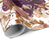 ワイルドフラワー素朴フローラブルゴーニュ&赤面ズ結婚 ラッピングペーパー (ロールコーナー)