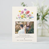 ワイルドフラワー素朴フローラ国の結婚式の写真 サンキューカード (スタンド正面)