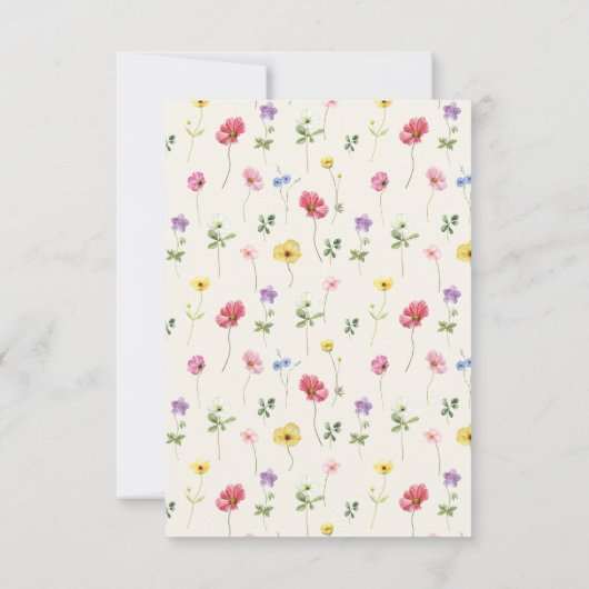 ワイルドフラワー素朴フローラ国の結婚式の写真 サンキューカード (裏面)