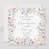 ワイルドフラワー素朴フローラ庭園の結婚式 セーブザデート (正面)