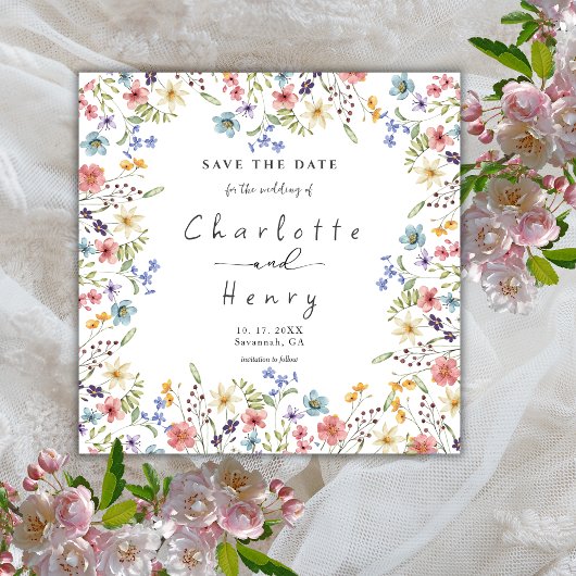 ワイルドフラワー素朴フローラ庭園の結婚式 セーブザデート