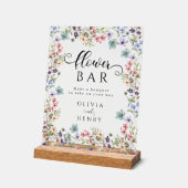 ワイルドフラワー素朴フローラ結婚ズフラワーバー アクリルサイン (傾斜)