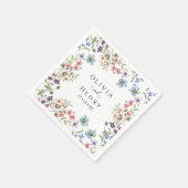 ワイルドフラワー素朴フローラ結婚ズ スタンダードカクテルナプキン (角)