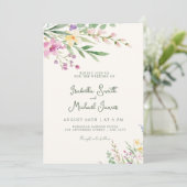 ワイルドフラワー素朴フローラ結婚式招待状 招待状 (スタンド正面)