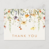 ワイルドフラワー素朴ブライダルシャワーありがとうございました ポストカード (正面)