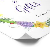 ワイルドフラワー素朴ブライダルシャワーカードのギフトサイン ポスター (角)