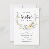 ワイルドフラワー素朴ブライダルシャワー招待カード 招待状 (正面)