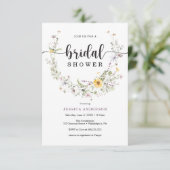 ワイルドフラワー素朴ブライダルシャワー招待カード 招待状 (スタンド正面)