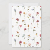 ワイルドフラワー素朴ブライダルシャワー – ボホフローラパーティー 招待状 (裏面)