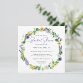 ワイルドフラワー素朴ブライダルシャワー 招待状 (スタンド正面)