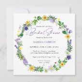 ワイルドフラワー素朴ブライダルシャワー 招待状 (正面)