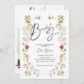 ワイルドフラワー素朴ブライダルバッシュ 招待状 (正面/裏面)