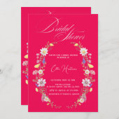 ワイルドフラワー素朴ブライダルバッシュ 招待状 (正面/裏面)