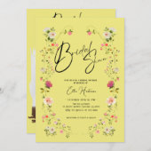 ワイルドフラワー素朴ブライダルバッシュ 招待状 (正面/裏面)