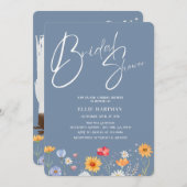 ワイルドフラワー素朴ブライダルバッシュ 招待状 (正面/裏面)