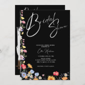 ワイルドフラワー素朴ブライダルバッシュ 招待状 (正面/裏面)