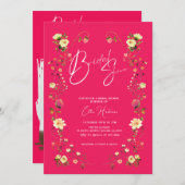 ワイルドフラワー素朴ブライダルバッシュ 招待状 (正面/裏面)