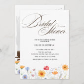 ワイルドフラワー素朴ブライダルバッシュ 招待状 (正面/裏面)